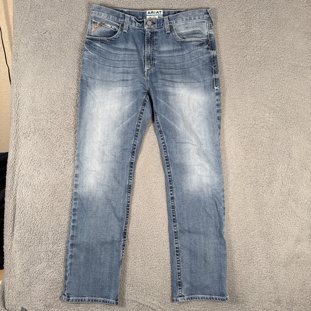 Ariat M2 Jeans Mens 36x34 Traditional Relaxed Boot Cut Dusty Road Blue Denim